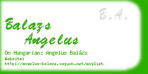 balazs angelus business card